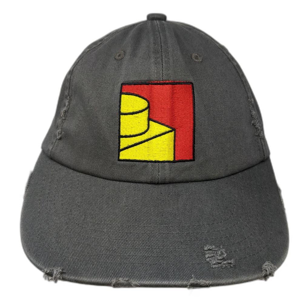 District BrickStory Gray One Size Baseball Cap Hat Distressed Frayed Slideback